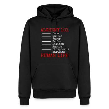Recherche sur la sagesse alchimiste - Sweat à capuche Premium bio Homme - noir - Devant - Nico (187cm)