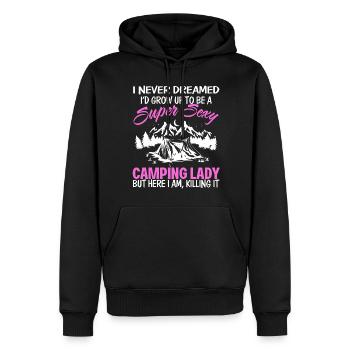 Camping Lady - Männer Premium Bio Hoodie - Schwarz - Vorne - Nico (187cm)