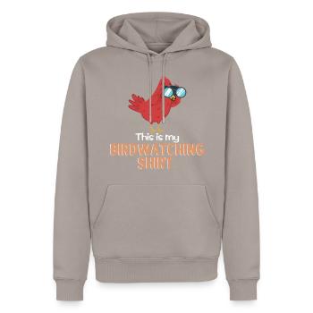 Vogel beobachtung - Männer Premium Bio Hoodie - Taupe - Vorne - Nico (187cm)