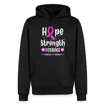 Hope Fuck Combattant du cancer - Sweat à capuche Premium bio Homme - noir - Devant - Nico (187cm)