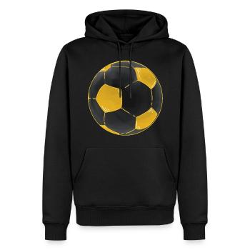 Fußball Schwarz Gold Ball Sticker Fußballer - Männer Premium Bio Hoodie - Schwarz - Vorne - Nico (187cm)