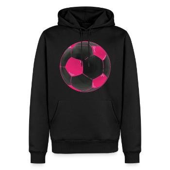 Fußball Pink Schwarz Fußbälle Sticker - Männer Premium Bio Hoodie - Schwarz - Vorne - Nico (187cm)