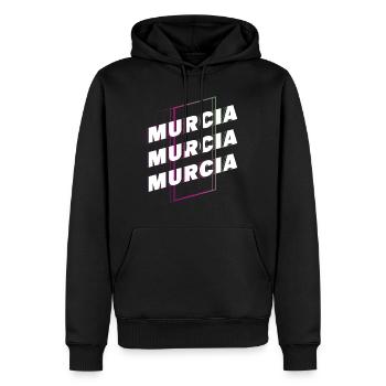 Murcie Espagne City Font Skyline Accueil - Sweat à capuche Premium bio Homme - noir - Devant - Nico (187cm)