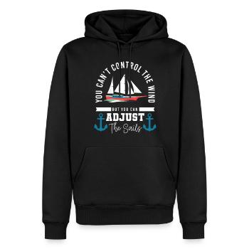 Sailing Sailor Sailing Waves - Men’s Premium Organic Hoodie - black - Front - Nico (187cm)