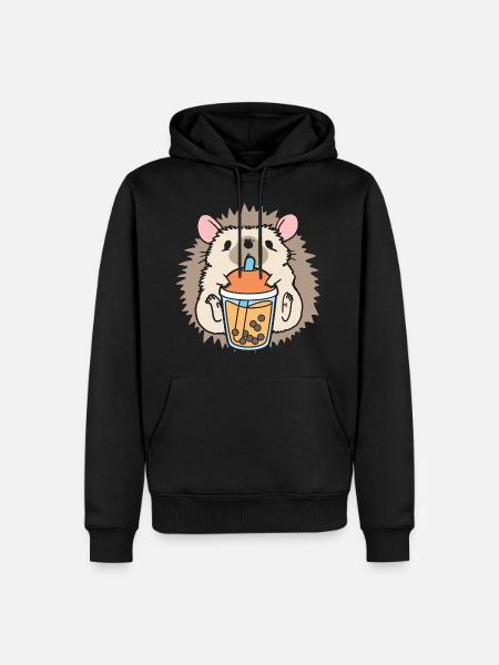 Bubble Tea Igel - Männer Premium Bio Hoodie - Schwarz