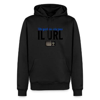 un geek ne crie pas il url - Sweat à capuche Premium bio Homme - noir - Devant - Nico (187cm)
