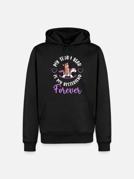 Teddy Kind Süß Stofftier - Männer Premium Bio Hoodie - Schwarz