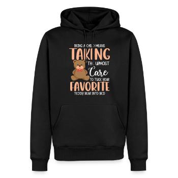 Bär Baby Kinder Niedlich - Männer Premium Bio Hoodie - Schwarz - Vorne - Nico (187cm)