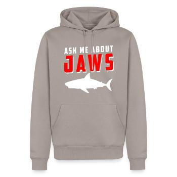 Sharks Diving Angler Animal - Men’s Premium Organic Hoodie - taupe - Front - Nico (187cm)