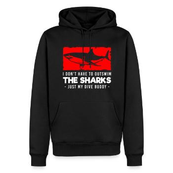 Requin Voile Tigre Requin - Sweat à capuche Premium bio Homme - noir - Devant - Nico (187cm)