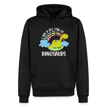 T-Rex Tyrannosaurus Pflanzenfresser - Männer Premium Bio Hoodie - Schwarz - Vorne - Nico (187cm)