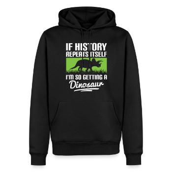 T-Rex Fleischfresser Raptor - Männer Premium Bio Hoodie - Schwarz - Vorne - Nico (187cm)