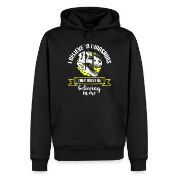 Dinosaurier Saurier Pflanzenfresser - Männer Premium Bio Hoodie - Schwarz - Vorne - Nico (187cm)