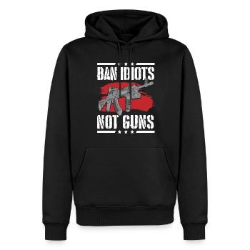 Idiot Humor Böse Bürohumor - Männer Premium Bio Hoodie - Schwarz - Vorne - Nico (187cm)