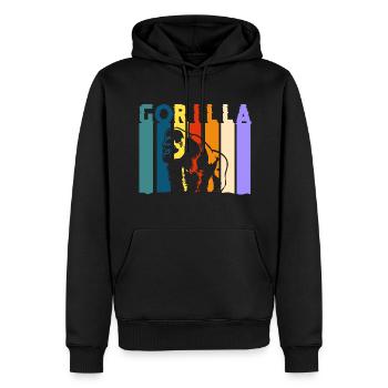 Gorilla Banane Schimpanse - Männer Premium Bio Hoodie - Schwarz - Vorne - Nico (187cm)