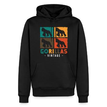 Monkey Training Silberrücken Zoo - Männer Premium Bio Hoodie - Schwarz - Vorne - Nico (187cm)