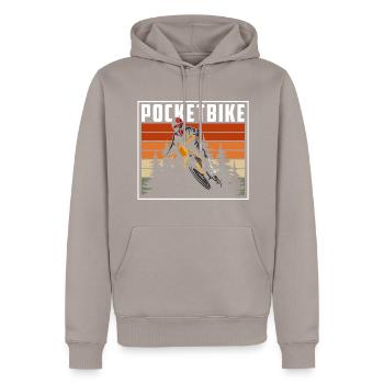 Pocketbike Biker Zweirad Matsch - Männer Premium Bio Hoodie - Taupe - Vorne - Nico (187cm)