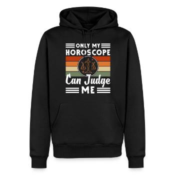Horoscope d’anniversaire Septembre - Sweat à capuche Premium bio Homme - noir - Devant - Nico (187cm)