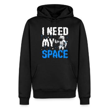 Weltall Logo Stern Rakete - Männer Premium Bio Hoodie - Schwarz - Vorne - Nico (187cm)