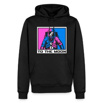 Weltall Logo Voyager - Männer Premium Bio Hoodie - Schwarz - Vorne - Nico (187cm)