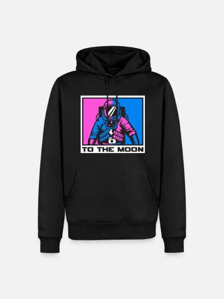 Space Logo Voyager - Men’s Premium Organic Hoodie - black