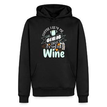 Coffee Cup Early Riser Drink - Men’s Premium Organic Hoodie - black - Front - Nico (187cm)