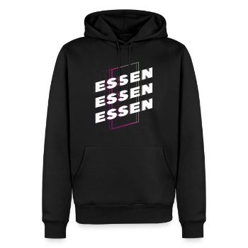 Essen Deutschland Stadt Schrift Skyline Heimat - Männer Premium Bio Hoodie - Schwarz - Vorne - Nico (187cm)