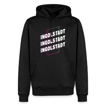 Ingolstadt Deutschland Stadt Schrift Skyline - Männer Premium Bio Hoodie - Schwarz - Vorne - Nico (187cm)