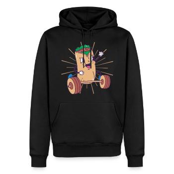 Burrito Kraftsport Squat Fitness Burrito kawaii - Männer Premium Bio Hoodie - Schwarz - Vorne - Nico (187cm)