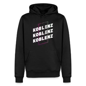 Koblenz Deutschland Stadt Schrift Skyline Heimat - Männer Premium Bio Hoodie - Schwarz - Vorne - Nico (187cm)