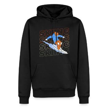 Ski Alpes Sport Piste de ski - Sweat à capuche Premium bio Homme - noir - Devant - Nico (187cm)