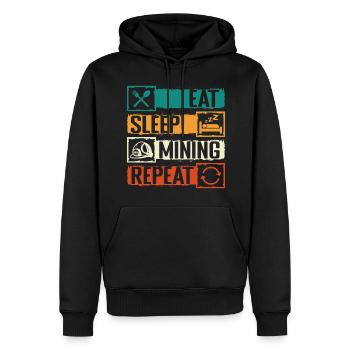 Miner Underground Miners Shaft - Men’s Premium Organic Hoodie - black - Front - Nico (187cm)