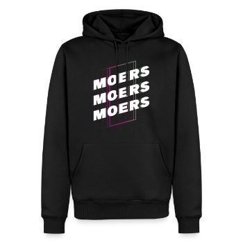 Moers Deutschland Stadt Schrift Skyline Heimat - Männer Premium Bio Hoodie - Schwarz - Vorne - Nico (187cm)