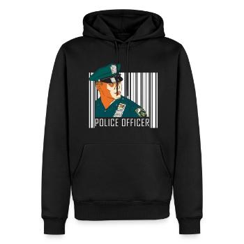 Policier Uniforme de scène de crime - Sweat à capuche Premium bio Homme - noir - Devant - Nico (187cm)