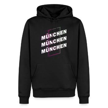 Munich Allemagne City Font Skyline Accueil - Sweat à capuche Premium bio Homme - noir - Devant - Nico (187cm)