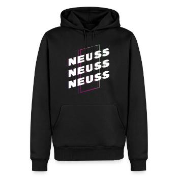 Neuss Germany City Font Skyline Accueil - Sweat à capuche Premium bio Homme - noir - Devant - Nico (187cm)