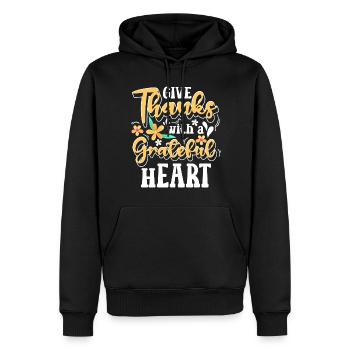 Fête familiale - Sweat à capuche Premium bio Homme - noir - Devant - Nico (187cm)