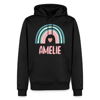 Amelie Name Regenbogen Baby - Männer Premium Bio Hoodie - Schwarz - Vorne - Nico (187cm)