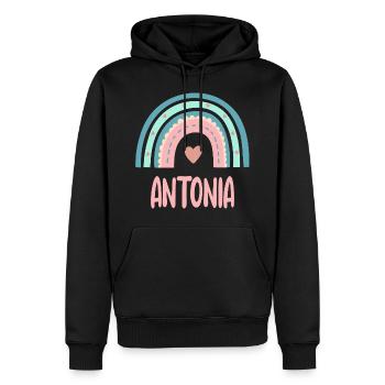 Antonia Name Regenbogen Baby - Männer Premium Bio Hoodie - Schwarz - Vorne - Nico (187cm)