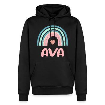 Ava Name Regenbogen Baby - Männer Premium Bio Hoodie - Schwarz - Vorne - Nico (187cm)