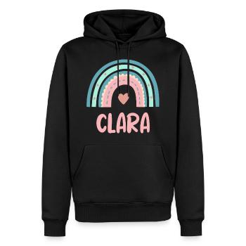 Clara Nom Rainbow Baby - Sweat à capuche Premium bio Homme - noir - Devant - Nico (187cm)