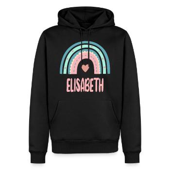 Elisabeth Name Regenbogen Baby - Männer Premium Bio Hoodie - Schwarz - Vorne - Nico (187cm)