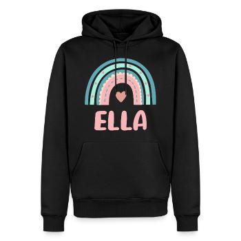 Ella Name Regenbogen Baby - Männer Premium Bio Hoodie - Schwarz - Vorne - Nico (187cm)