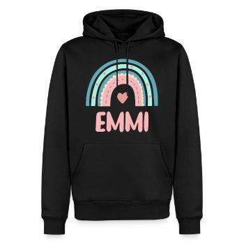Emmi Name Regenbogen Baby - Männer Premium Bio Hoodie - Schwarz - Vorne - Nico (187cm)