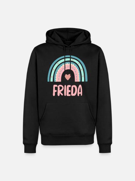 Frieda Name Rainbow Baby - Men’s Premium Organic Hoodie - black