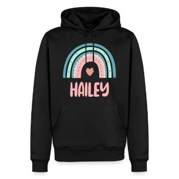 Hailey nomme Rainbow Baby - Sweat à capuche Premium bio Homme - noir - Devant - Nico (187cm)
