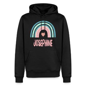 Joséphine Nom Rainbow Baby - Sweat à capuche Premium bio Homme - noir - Devant - Nico (187cm)