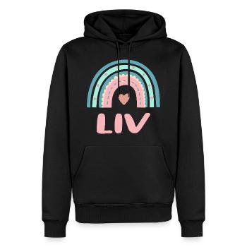 Liv Name Rainbow Baby - Men’s Premium Organic Hoodie - black - Front - Nico (187cm)