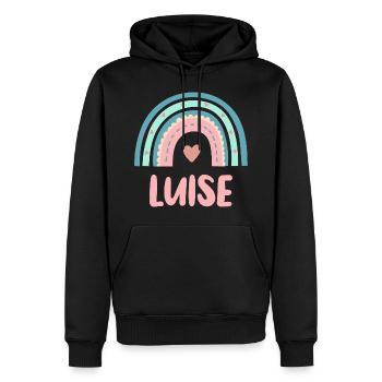 Luise Name Regenbogen Baby - Männer Premium Bio Hoodie - Schwarz - Vorne - Nico (187cm)