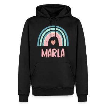 Marla Name Regenbogen Baby - Männer Premium Bio Hoodie - Schwarz - Vorne - Nico (187cm)